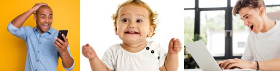 image of excited people