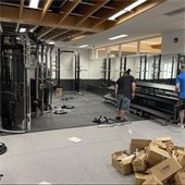 Picture of new weight equipment being installed at the Chaska Community Center