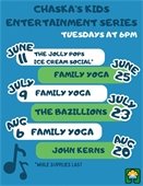 Chaska Kids Entertainment Series Tuesdays at 6:00pm at Chaska Firemen's Park