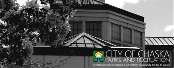 Chaska Parks and Recreation Logo with image of the Chaska Community Center