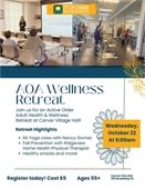 AOA Wellness Retreat at Carver City Hall on Wednesday, October 22 from 9-11am.  $5 Pre-register!