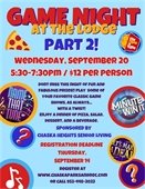 Game Night at The Lodge on Wednesday, September 20 from 5:30-7:30pm.