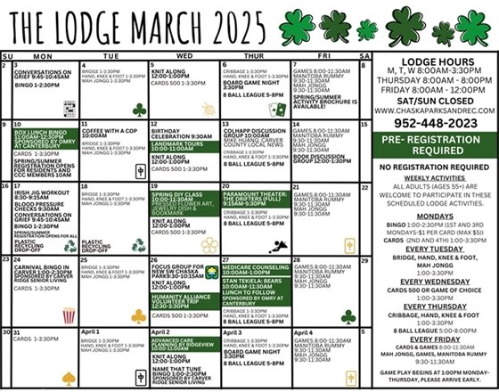 Image of March Lodge 2025 Calendar