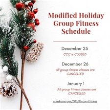 Modified Holiday Group Fitness Schedule