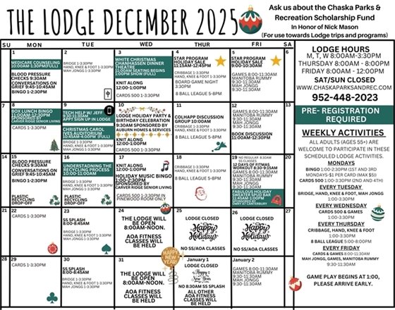 Image of the December 2025 Lodge News & Calendar