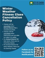 Group Fitness Winter Weather Reminder