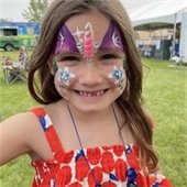 Smiling girl with face paint