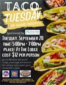 Graphic of Game Night @ The Lodge