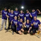 Co-ed softball team- men and women players