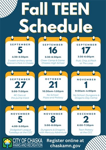 Fall Teen Program List