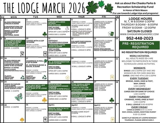 Image of March Lodge 2026 Calendar