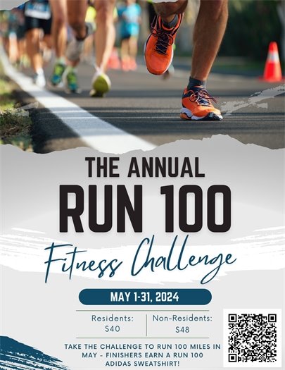 The Annual Run 100 Fitness Challenge- May 1-31, run 100 miles in the month of may and earn an Adidas sweatshirt