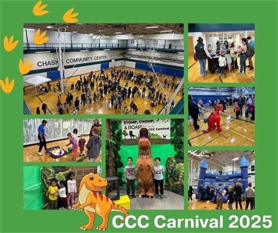 Pictures of kids and families having fun at the Chaska Community Center Carnival