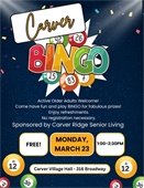 Carver Bingo on Monday, March 23 from 1:00-2:30pm at 316 Broadway in Carver, MN. 