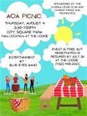 Graphic of AOA Picnic Flyer