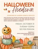 Halloween Hoedown on Friday, October 31 from 11:45am-1:00pm.  $12 per person