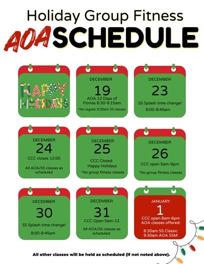 AOA Specific Holiday Schedule