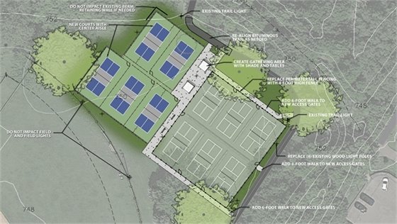 Design plan for Chaska Pickleball Court Expansion at Lions Park