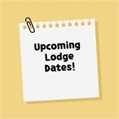 Image of a Sticky note that says "Upcoming Lodge Dates!"