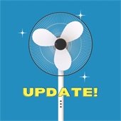 Image of a fan that says "update".