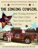 The Singing Cowgirl entertains in Carver on Thursday, November 17