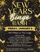 New Year's Bingo Bash on Friday, January 5 from 1:00-3:00pm. 