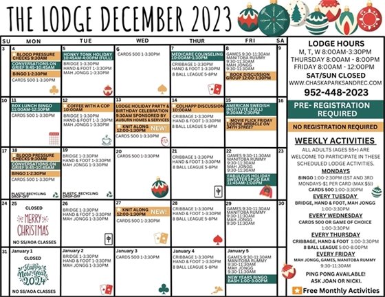 Image of 2023 Lodge December Calendar
