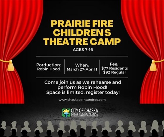 Prairie Fire Children's Theatre- March 27-April 1- Robin Hood- for ages 7-16