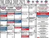 July 2023 Activities for The Lodge and Active Older Adults- 55+