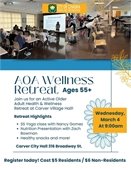 AOA Wellness Retreat in Carver on Wednesday, March 4 starting at 9:00am. Please pre-register!
