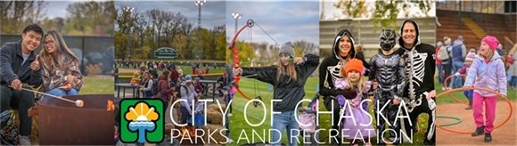 Chaska Parks and Recreation Logo with Halloween event pictures