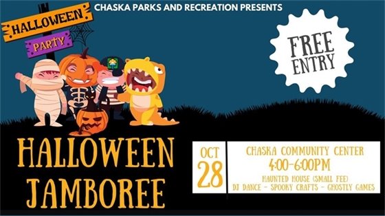 Chaska Parks and Recreation Presents Halloween Jamboree, FREE entry, Saturday, October 28 from 4-6PM at the Chaska Community Center