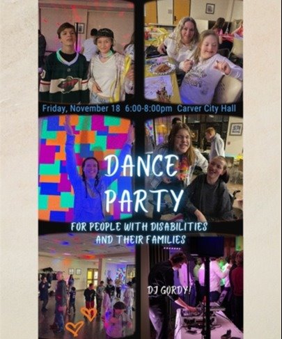 Images of people at a dance party- Dance Party- November 18th, 6-8pm