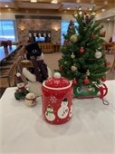 Cookie jar and Holiday Decor in The Lodge.