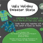 Ugly Sweater Holiday Skate, Friday, December 15, 7:15-8:15pm at the Chaska Community Center