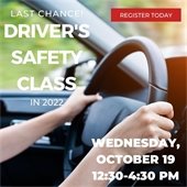 Driver Safety Class on Wednesday, October 19