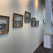 Pictures hanging in an art gallery