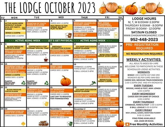 Image of 2023 Lodge October Calendar