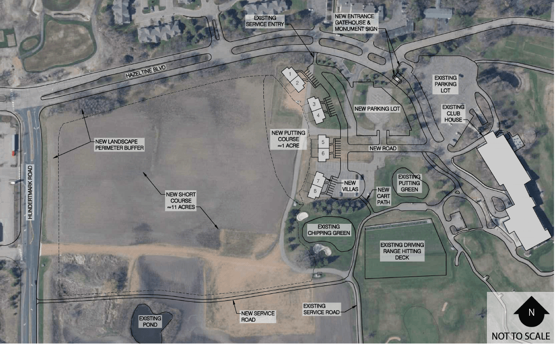 Hazeltine Golf Course concept plan for member villas and short golf course 